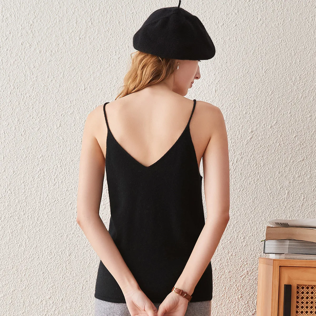 100% Cashmere Elegant V-Neck Camisole