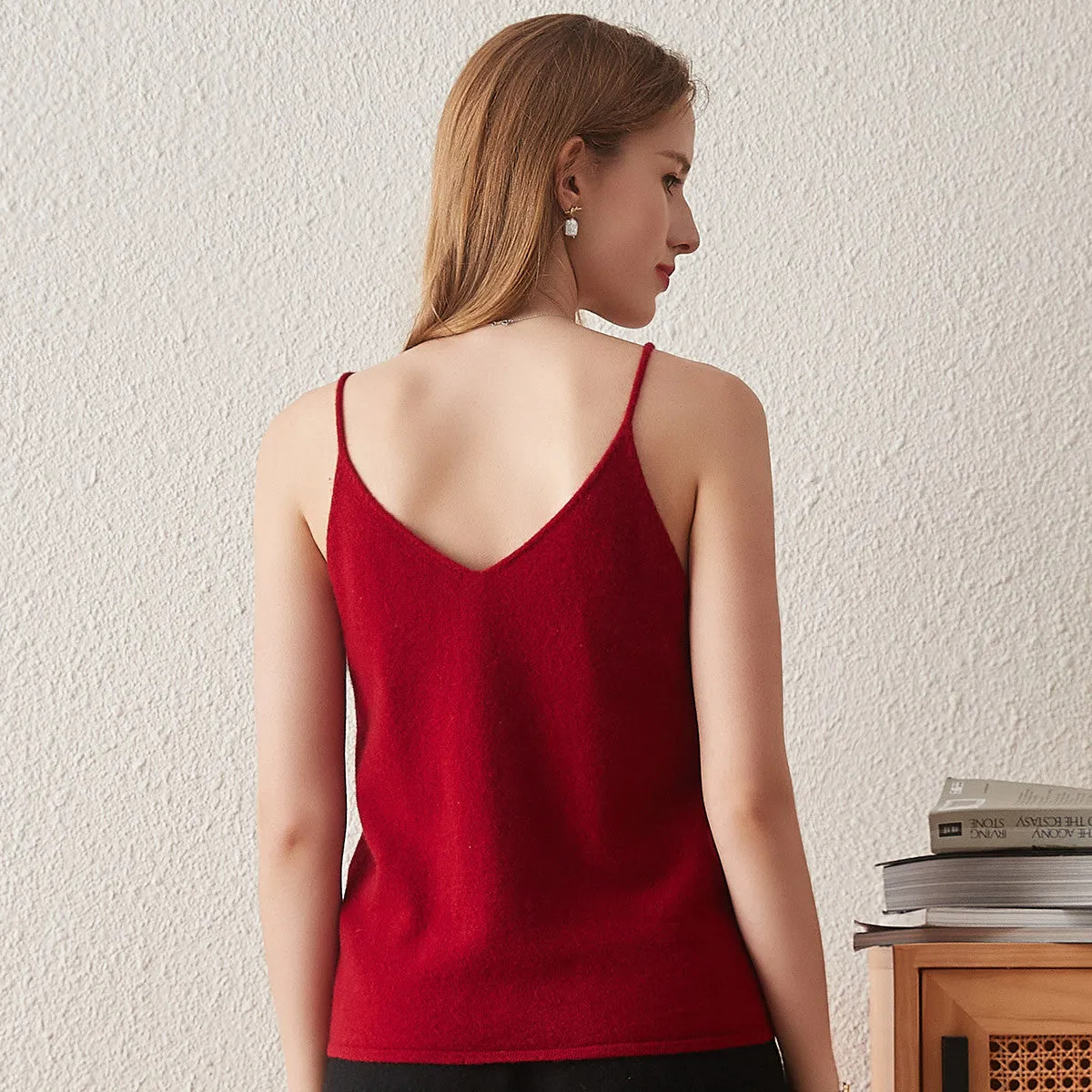 100% Cashmere Elegant V-Neck Camisole