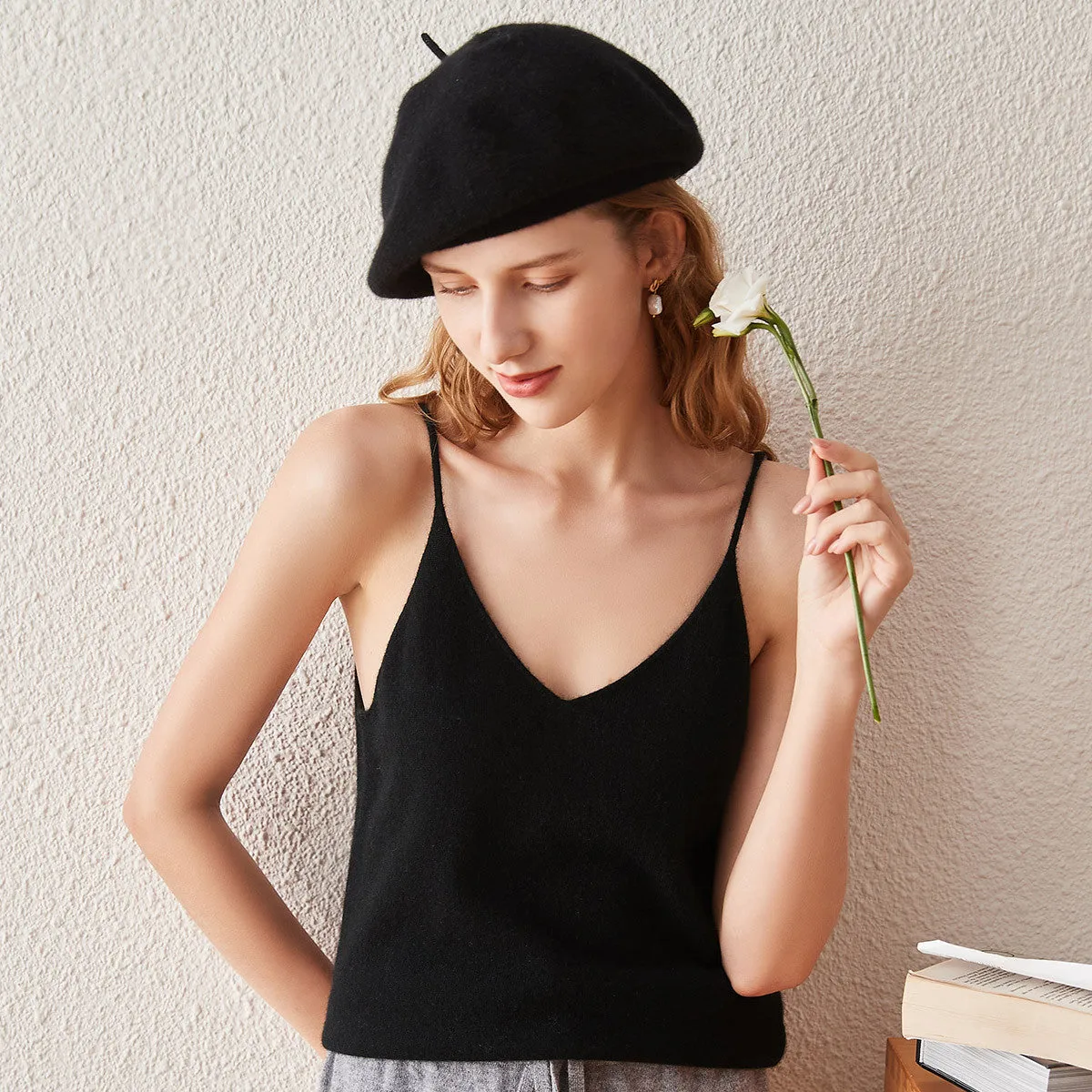 100% Cashmere Elegant V-Neck Camisole