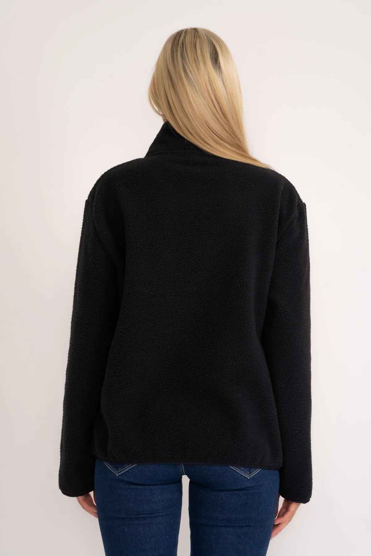 1/2 Zip Teddy Fleece in Black