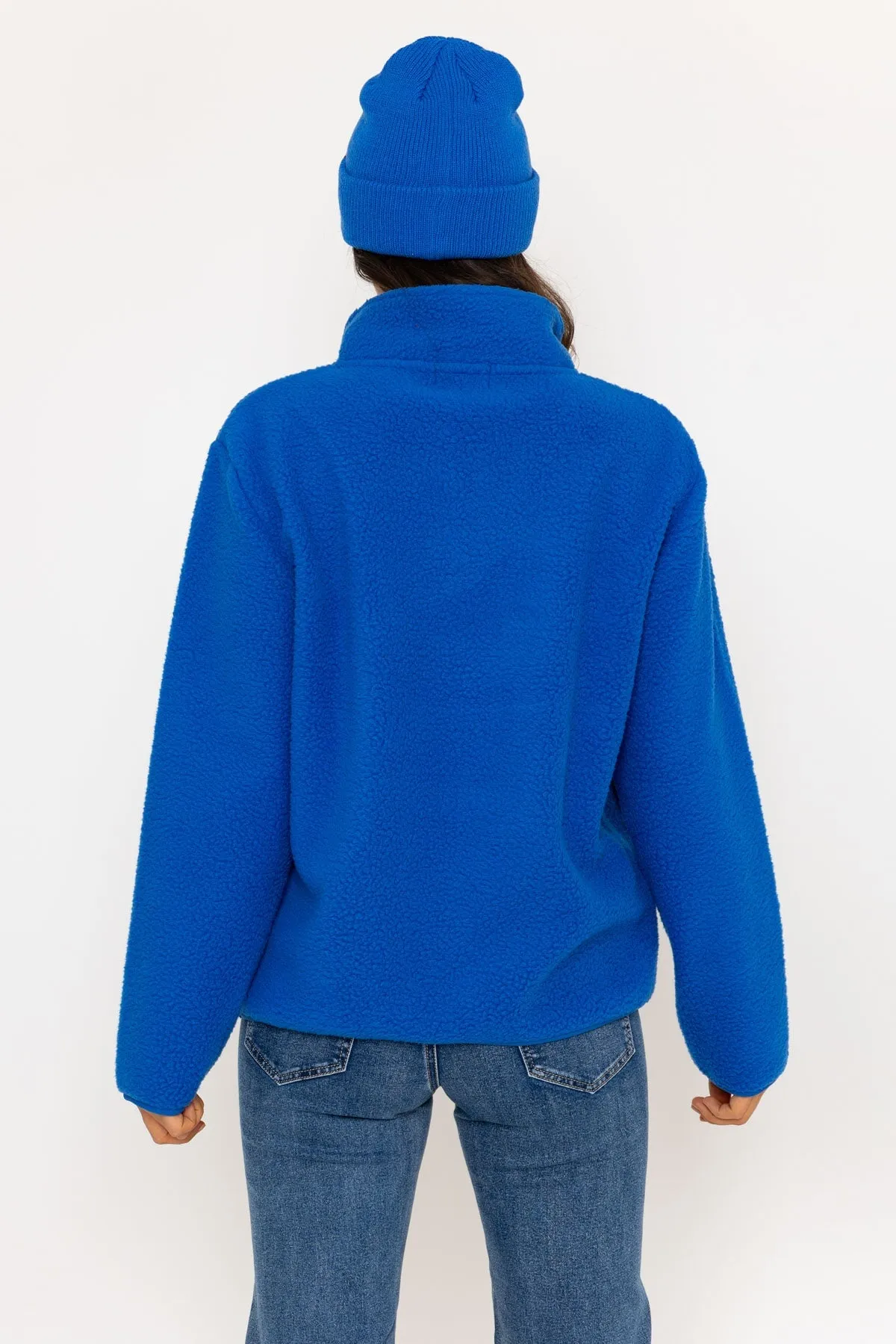 1/2 Zip Teddy Fleece in Cobalt Blue