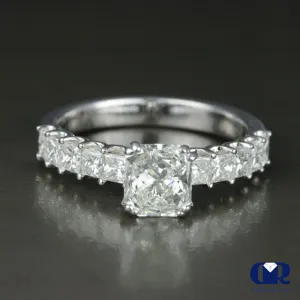 2.00 Carat Radiant Cut Diamond Engagement Ring In 18K White Gold