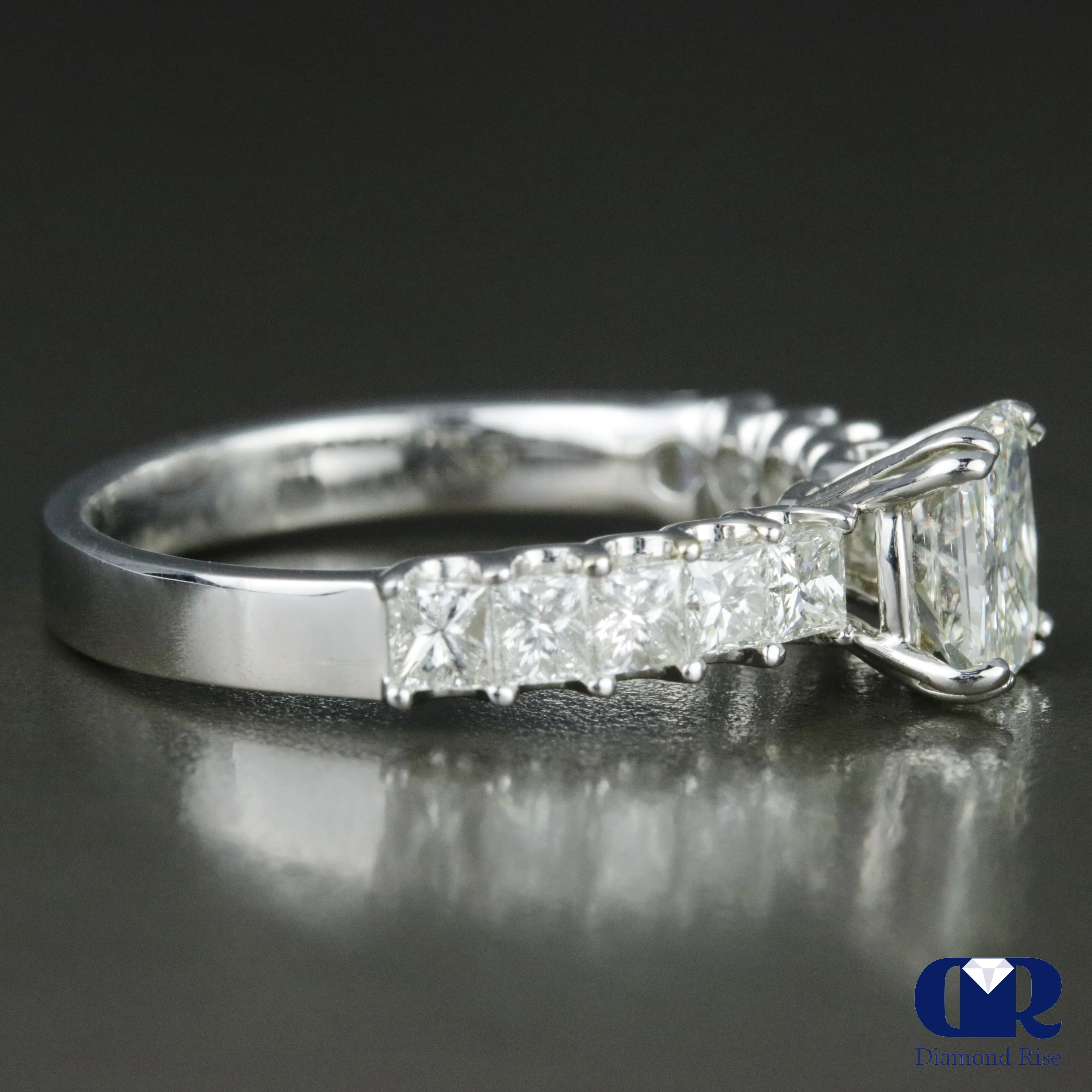 2.00 Carat Radiant Cut Diamond Engagement Ring In 18K White Gold