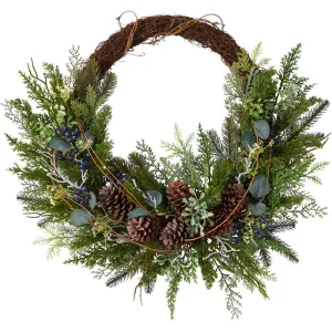 30" Holiday Foliage Artificial Twig Wreath