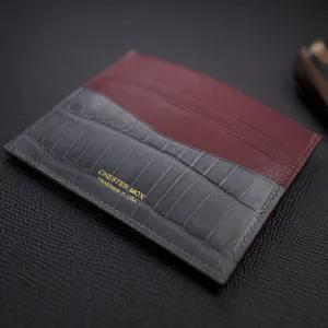 #57.6 BYO American Alligator   French Chèvre Leather Slim Wallet