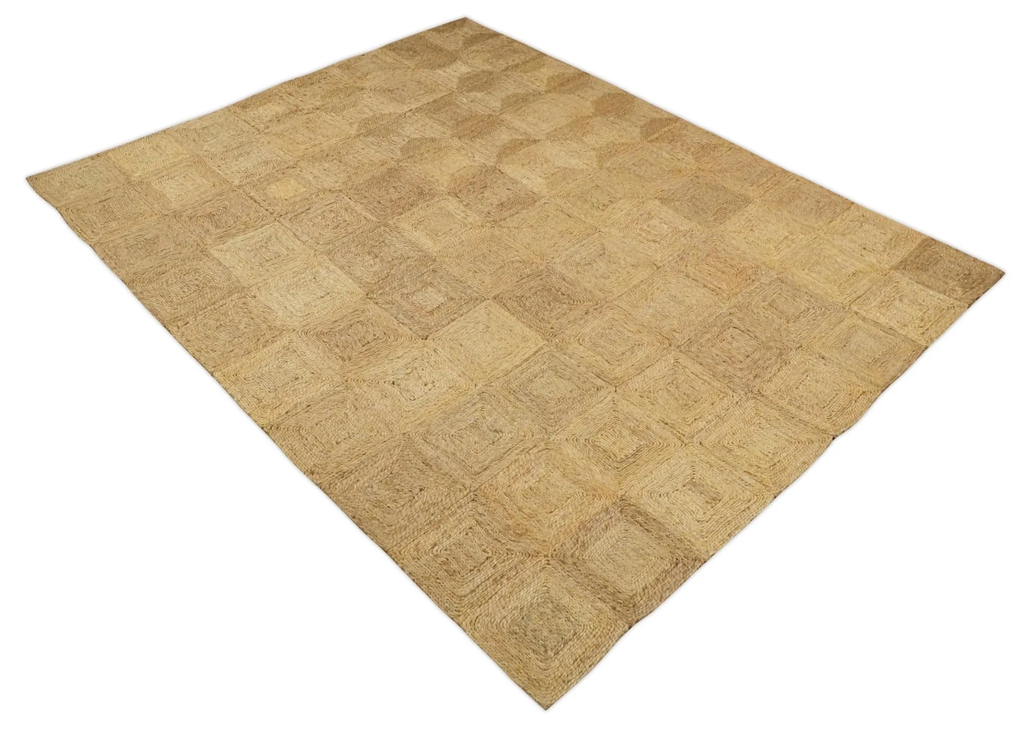 6x9 and 8x10 Hand Woven 100% Natural Fiber Brown Natural Jute and Wool Rug | JR16