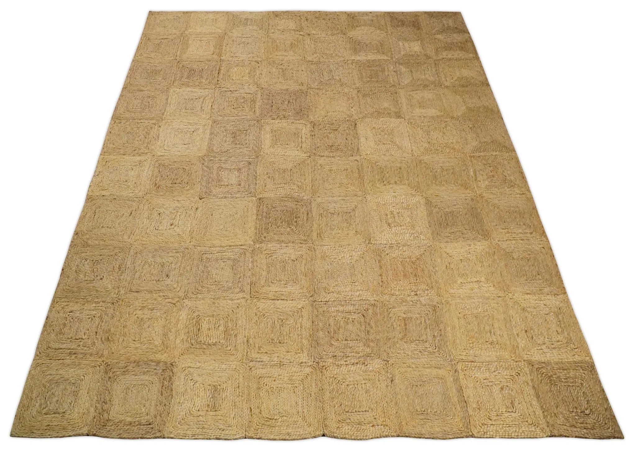 6x9 and 8x10 Hand Woven 100% Natural Fiber Brown Natural Jute and Wool Rug | JR16