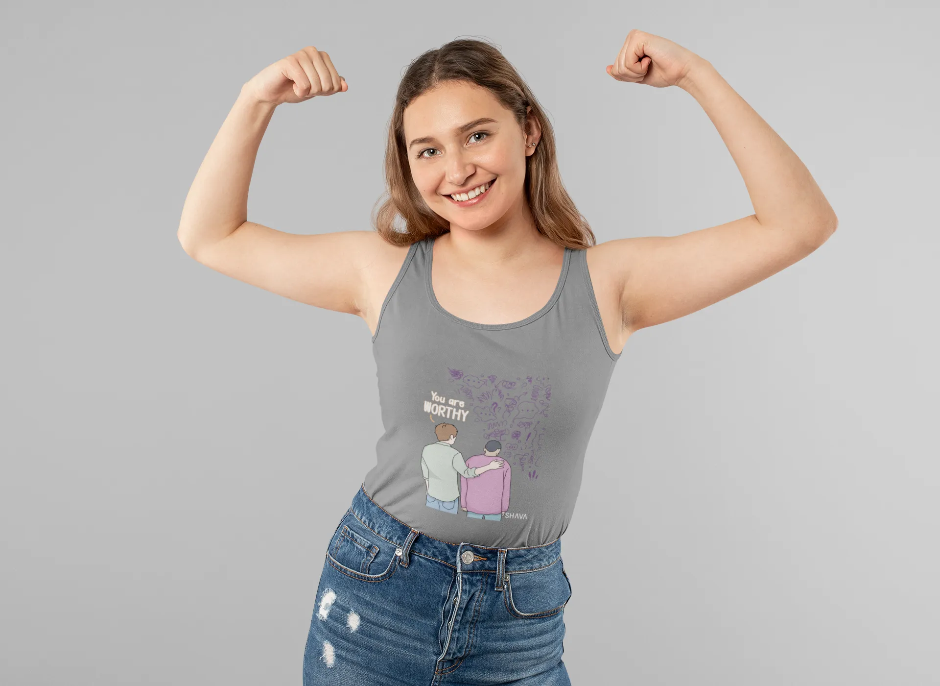 Affirmation Feminist Pro Choice Tank Top Unisex  Size – You Are Worthy (Anxiety)