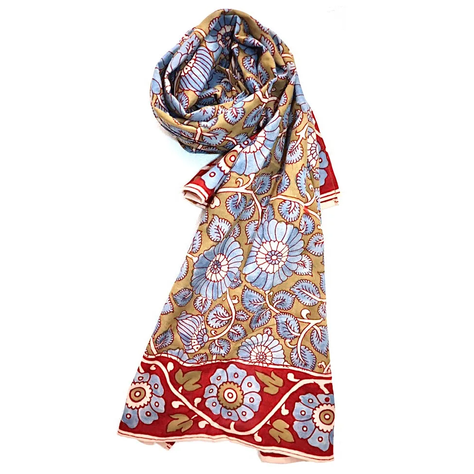 Autumn Breeze Symphony – Limited Edition Hand Painted Cotton Scarf(HS0022)