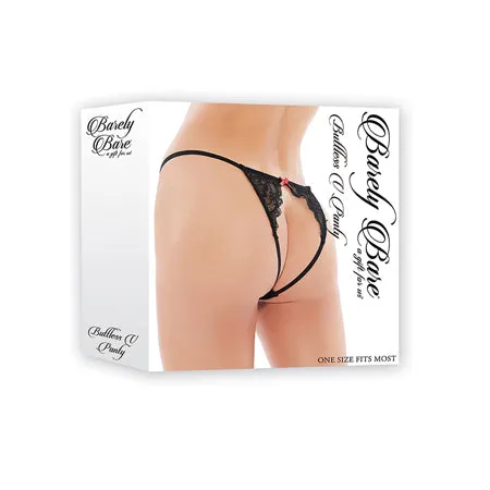 Barely Bare Buttless V-Panty Black O/S