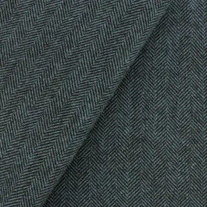 BLUE and Black Herringbone Mill Dyed Wool Fabric for Wool Projects