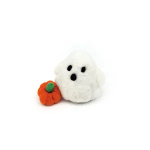 Boo! Felted Ghost and Pumpkin