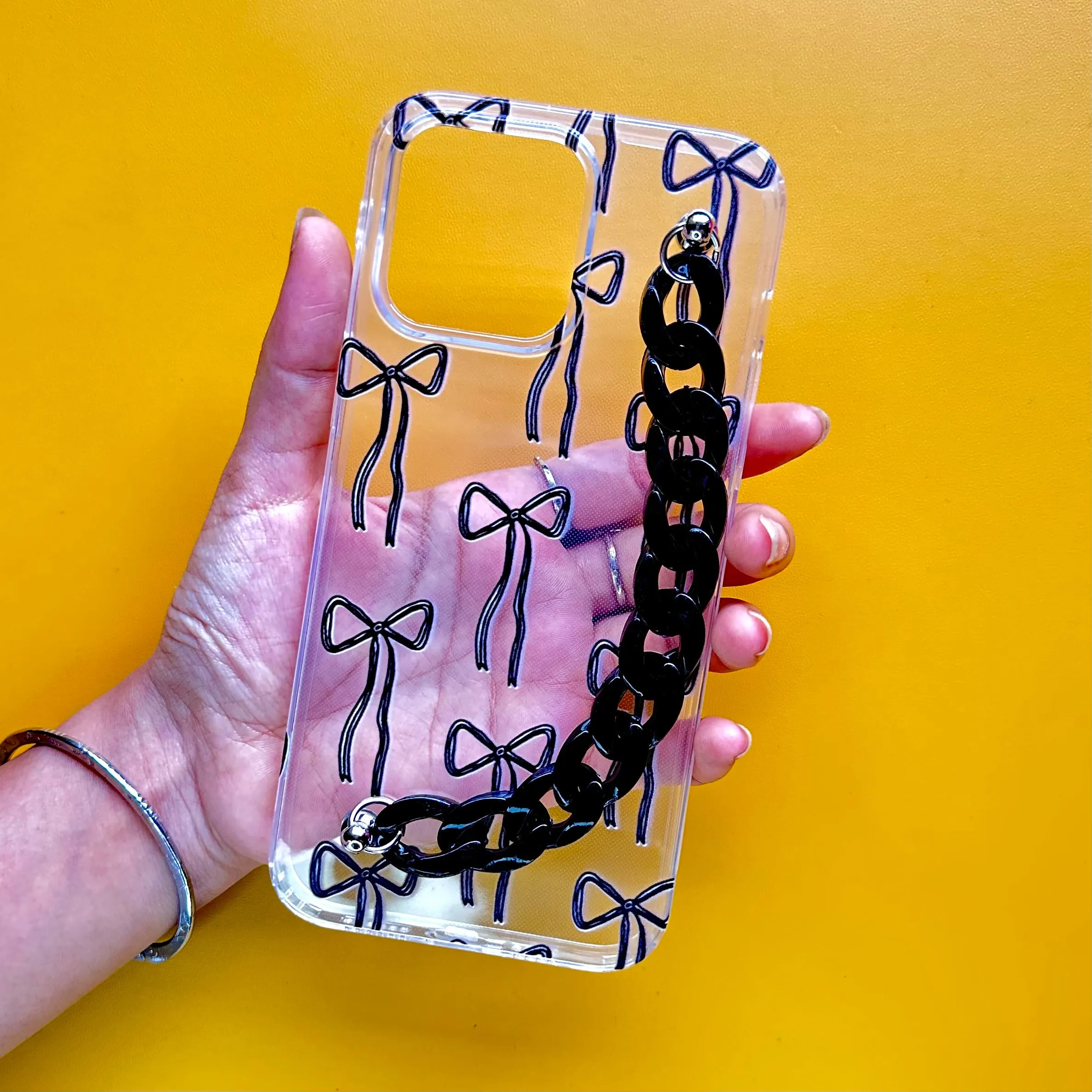 Bow Wow Black Chain Silicone Phone Cover