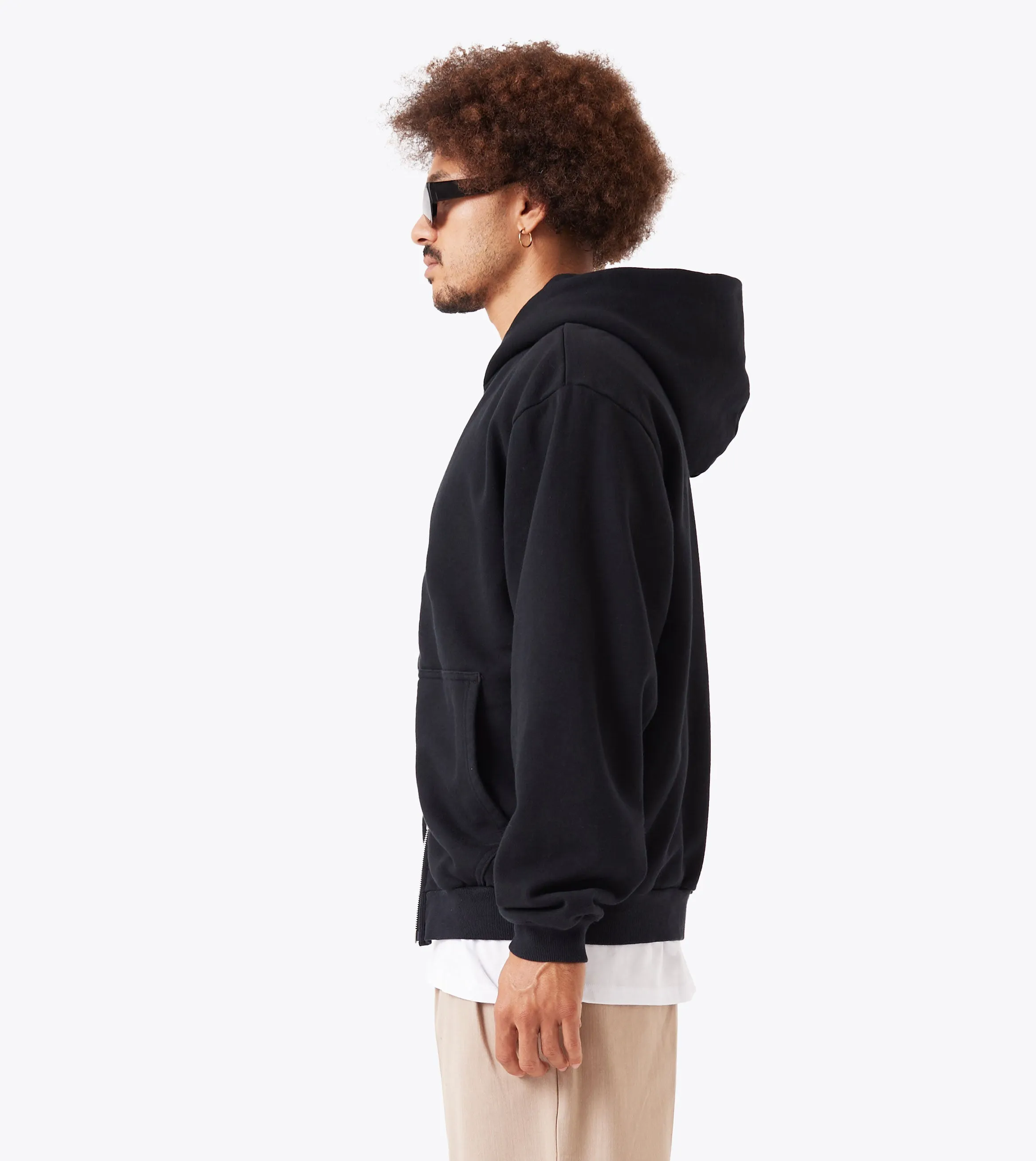 Box Zip Hood Black