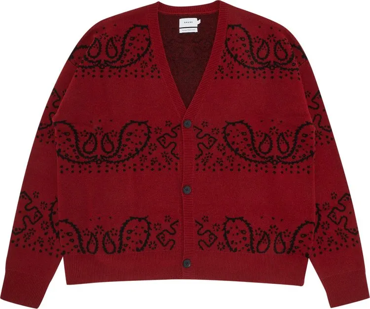 Cardigan Rhude Bandana Knit Cardigan 'Red/Black', red