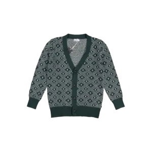 CLARENCE EMBOSSED CARDIGAN-Green