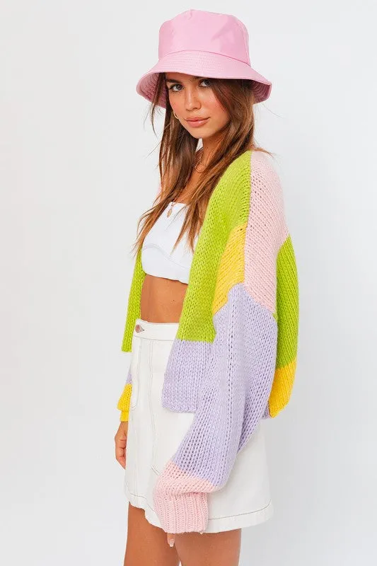 Color Block Sweater Cardigan *Online Only*