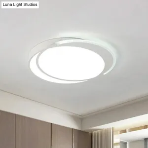 Contemporary Ultra-Thin LED Flush Mount Ceiling Light in White - Acrylic Living Room Lighting Fixture