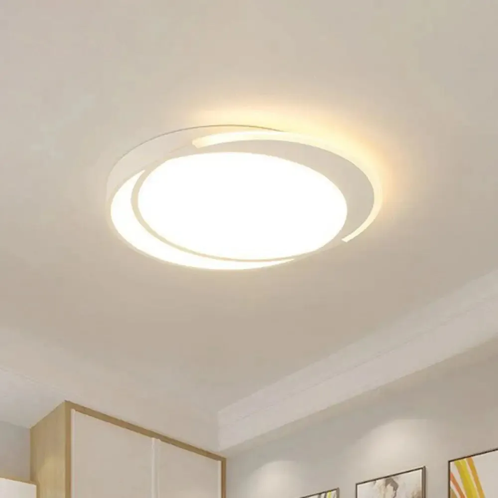 Contemporary Ultra-Thin LED Flush Mount Ceiling Light in White - Acrylic Living Room Lighting Fixture