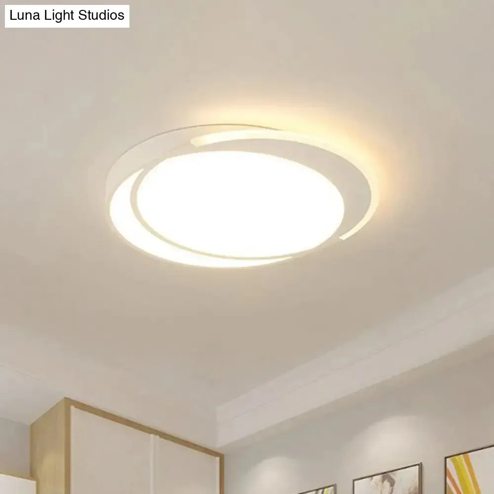 Contemporary Ultra-Thin LED Flush Mount Ceiling Light in White - Acrylic Living Room Lighting Fixture