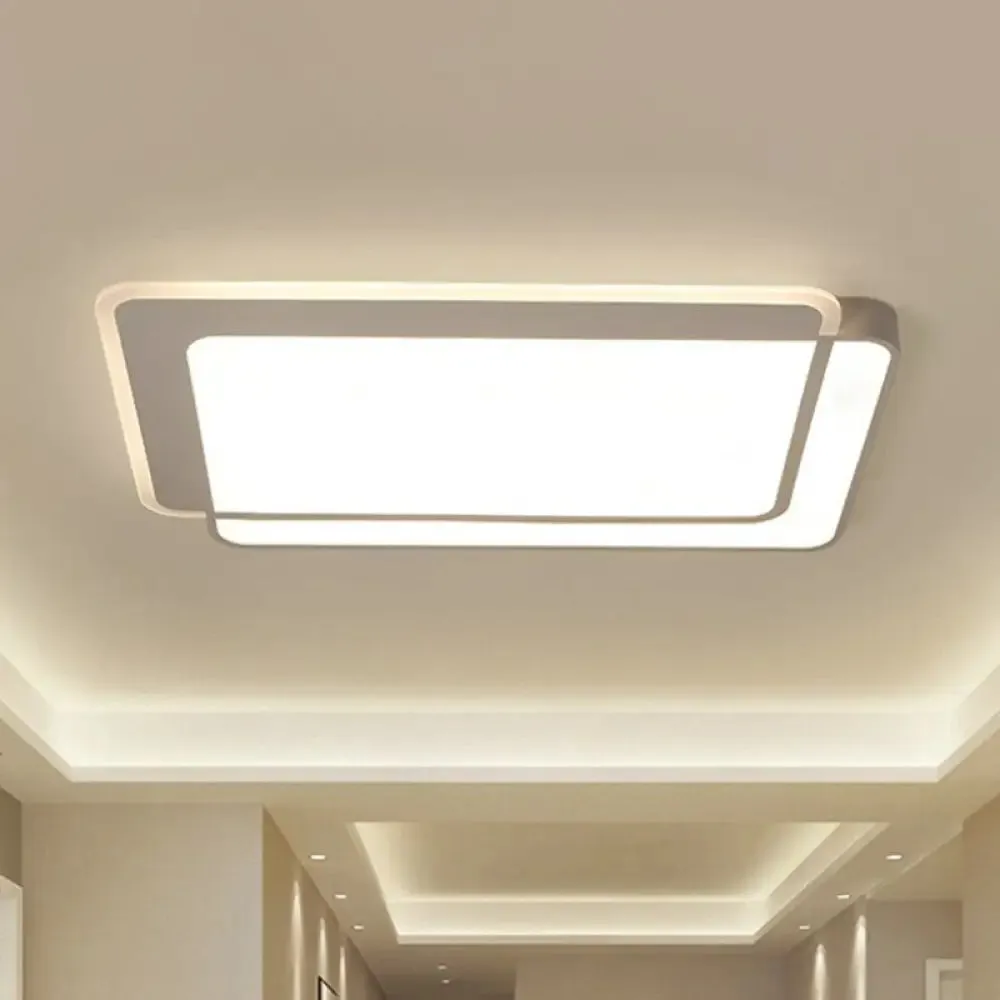 Contemporary Ultra-Thin LED Flush Mount Ceiling Light in White - Acrylic Living Room Lighting Fixture