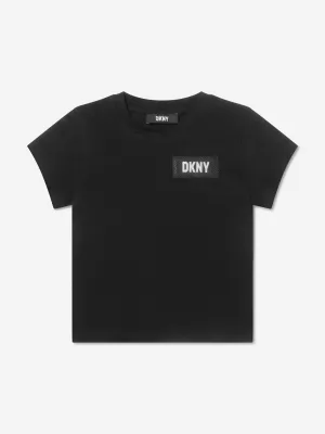 DKNY Girls Organic Cotton Sequin Logo T-Shirt