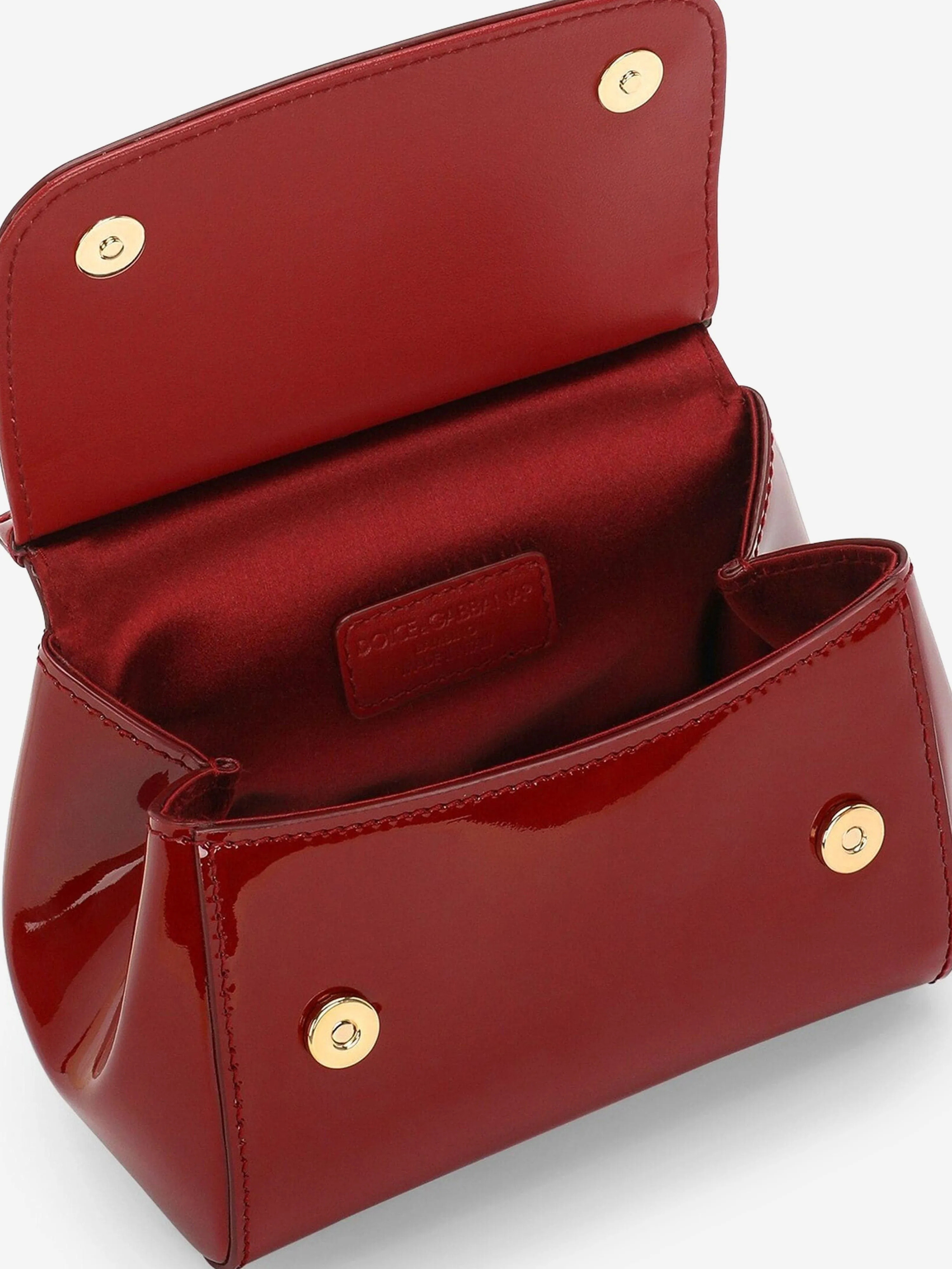 Dolce & Gabbana Girls Patent Leather Mini Sicily Bag in Red (14cm)