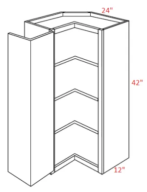 EB02-WSQ2442 Elegant Smokey Gray Assembled 24x42 Wall Corner Cabinet