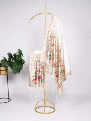 Embrace Cultural Elegance with a White Pathani Dupatta