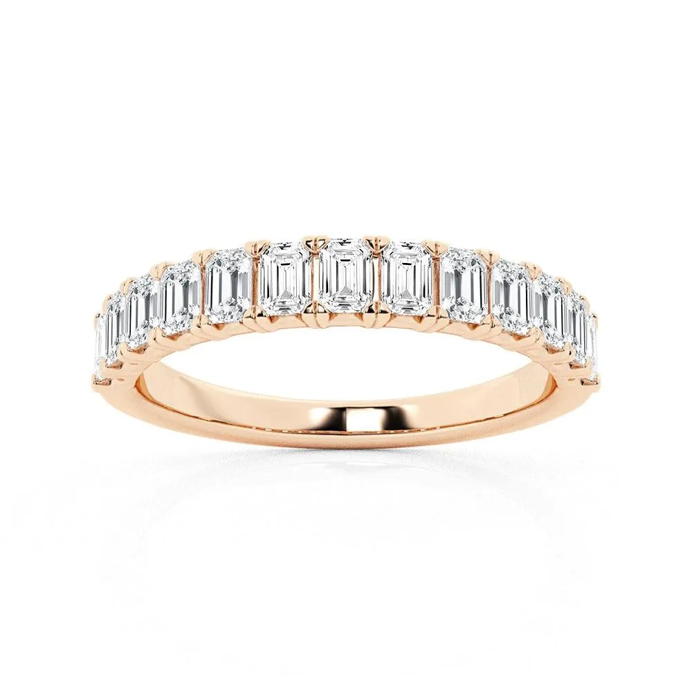 Emerald-Cut Moissanite Wedding Band