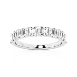 Emerald-Cut Moissanite Wedding Band