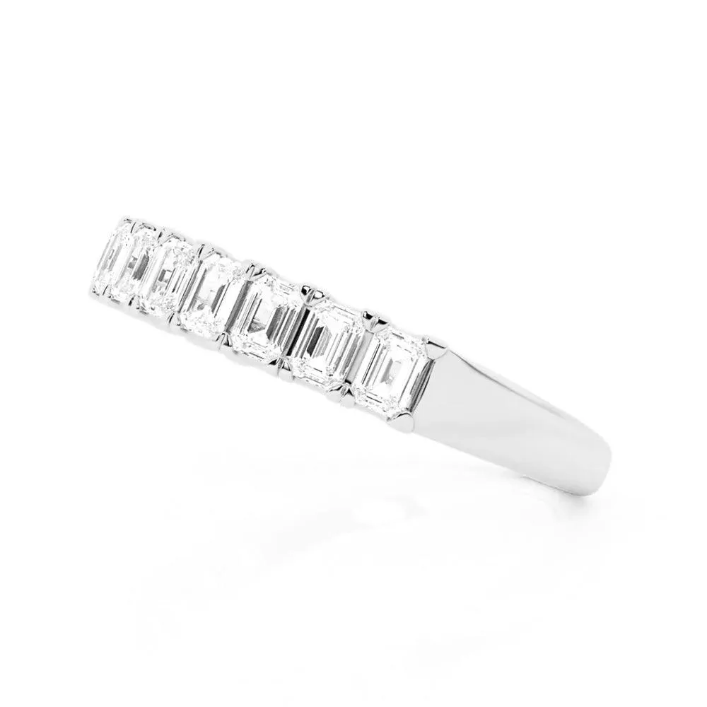 Emerald-Cut Moissanite Wedding Band