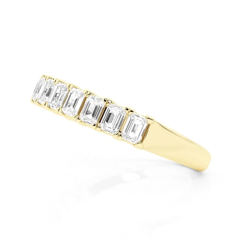 Emerald-Cut Moissanite Wedding Band