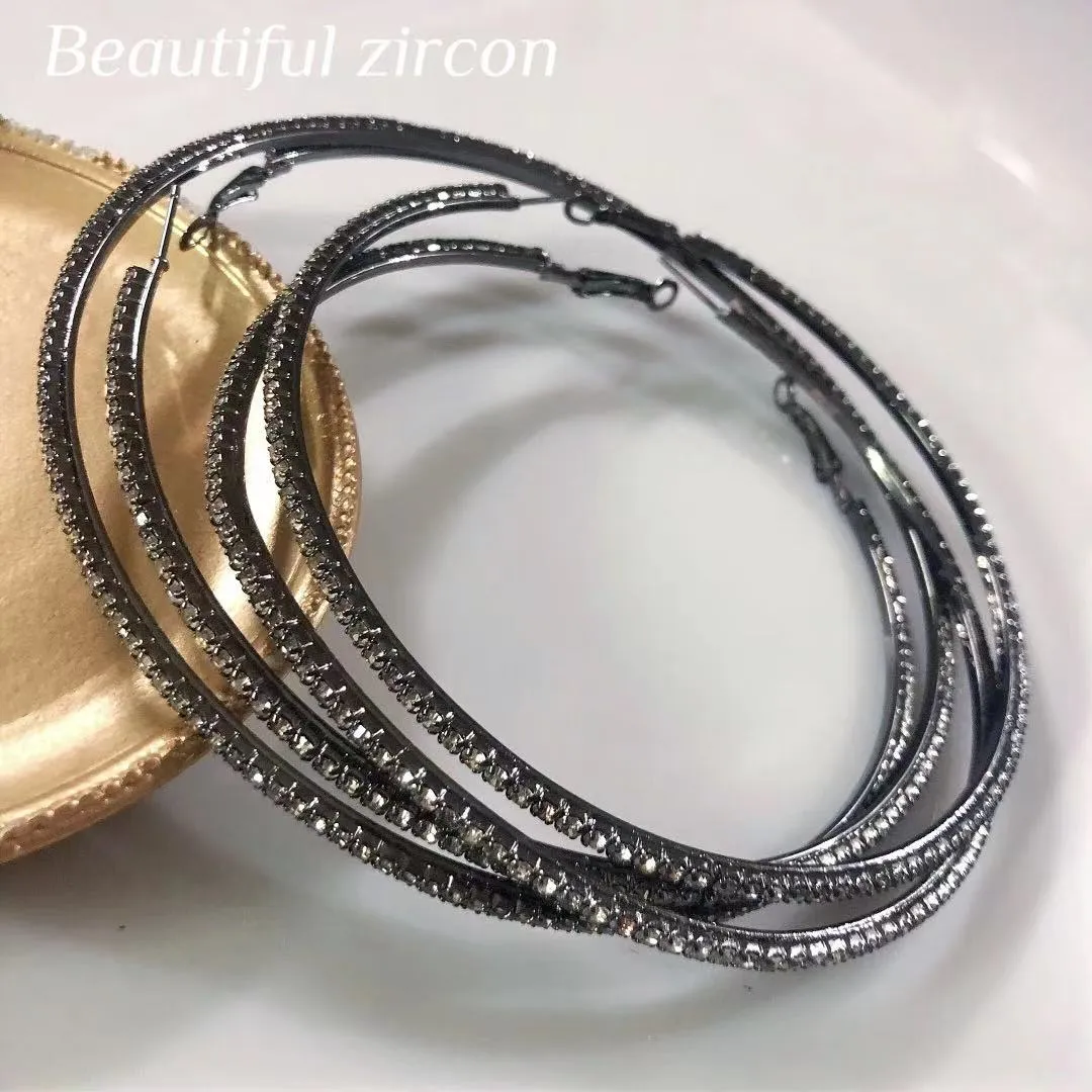 Fashion Jewelry Big Circle Drop Earrings for Women in Gold Color and Silver Color