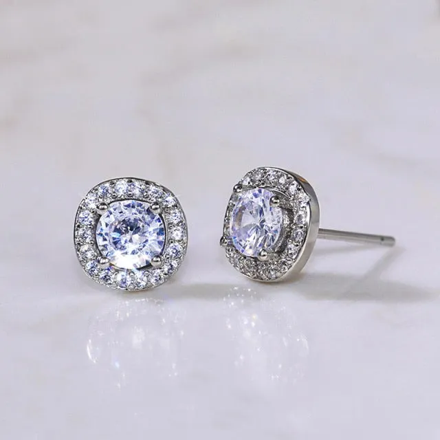 Fashion Jewelry Multiple Designs Simple Stud Earrings for Women with Cubic Zirconia