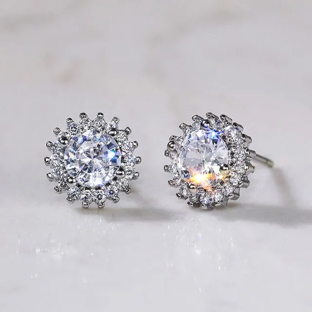 Fashion Jewelry Multiple Designs Simple Stud Earrings for Women with Cubic Zirconia