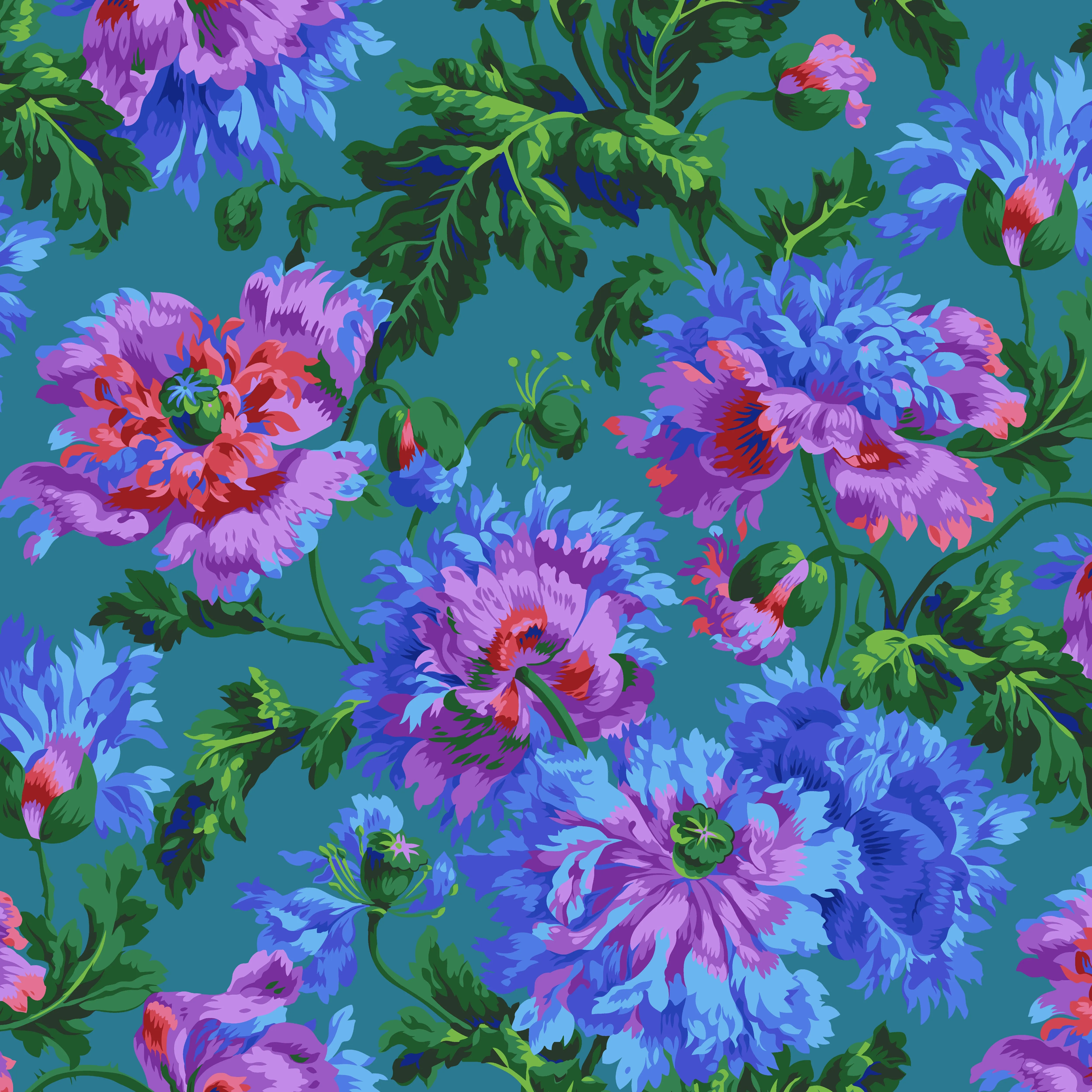 February 2024 | Garden Party - Blue by Philip Jacobs for the Kaffe Fassett Collective