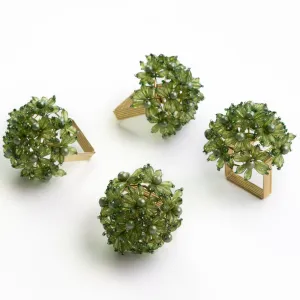 Fern Bouquet Beaded Napkin Ring | Set of 4