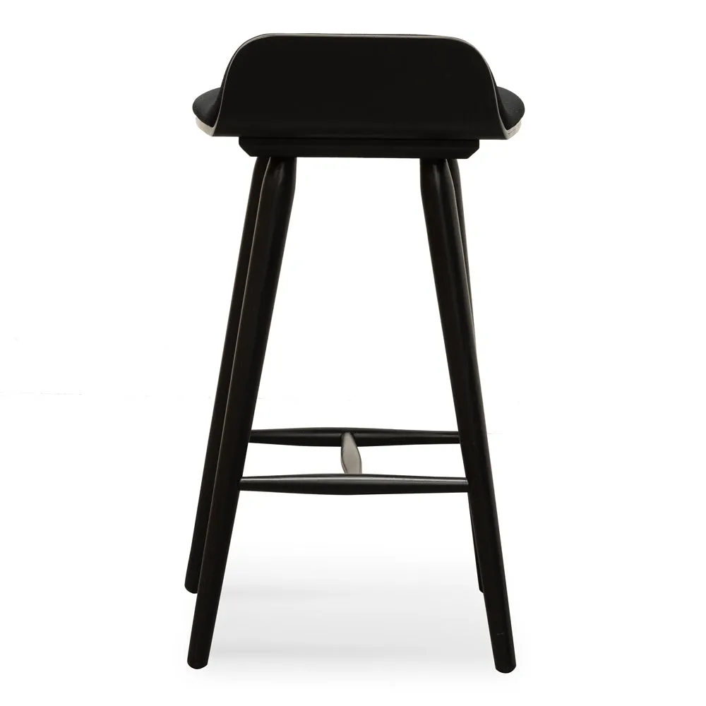 Finn 65cm Fabric Bar Stool - Black