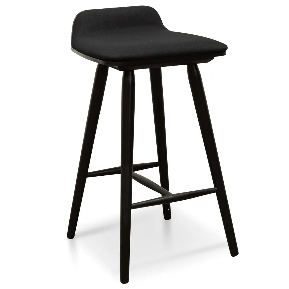 Finn 65cm Fabric Bar Stool - Black