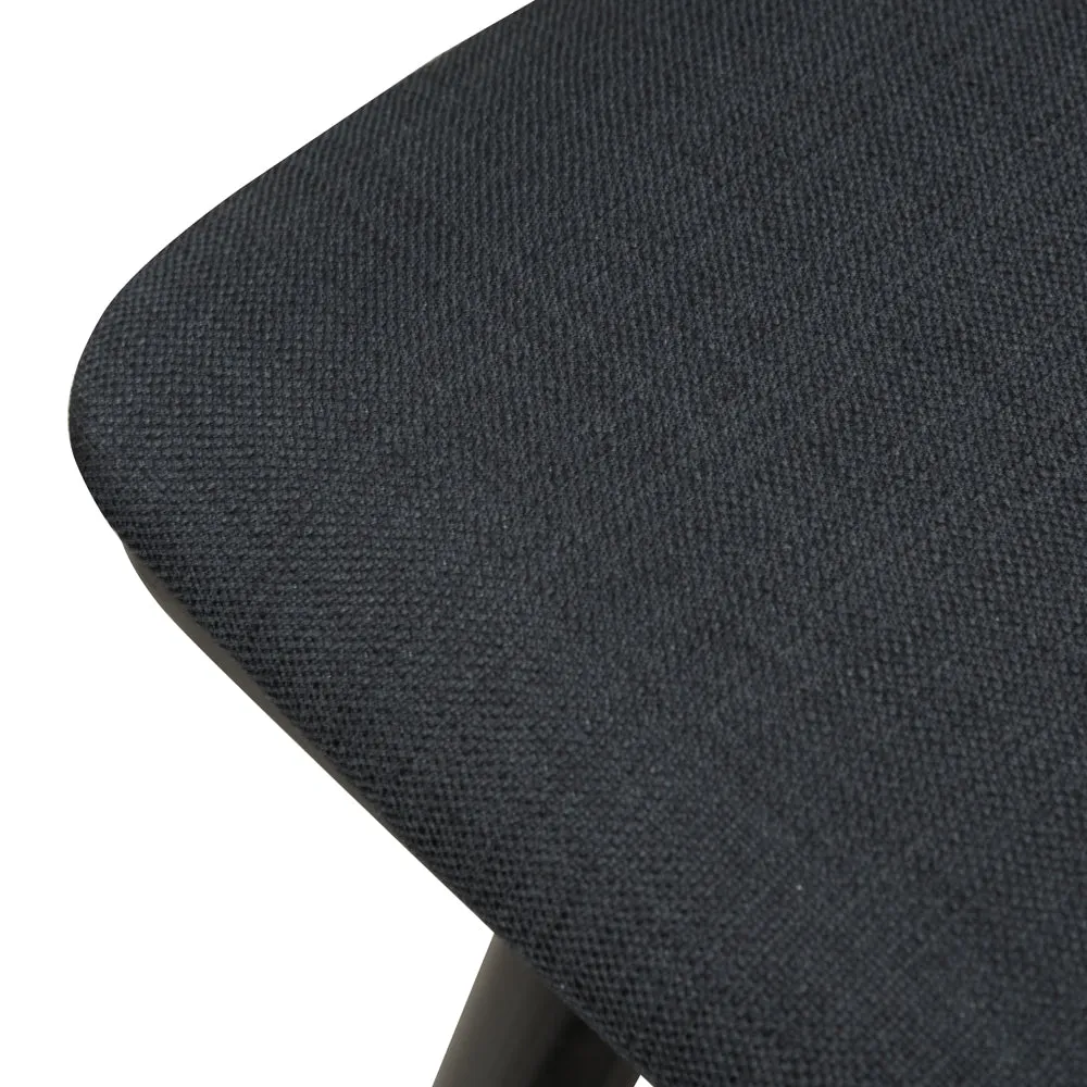 Finn 65cm Fabric Bar Stool - Black