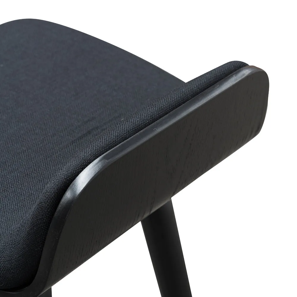 Finn 65cm Fabric Bar Stool - Black