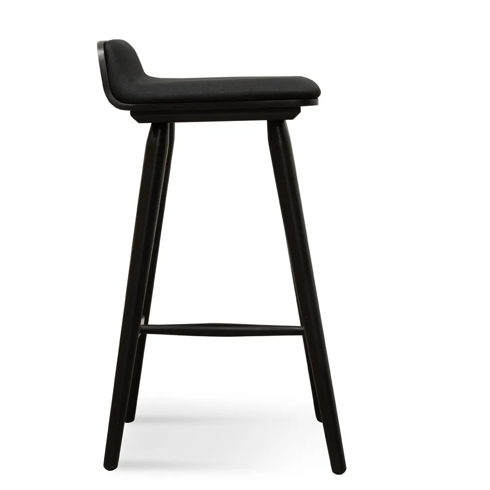 Finn 65cm Fabric Bar Stool - Black