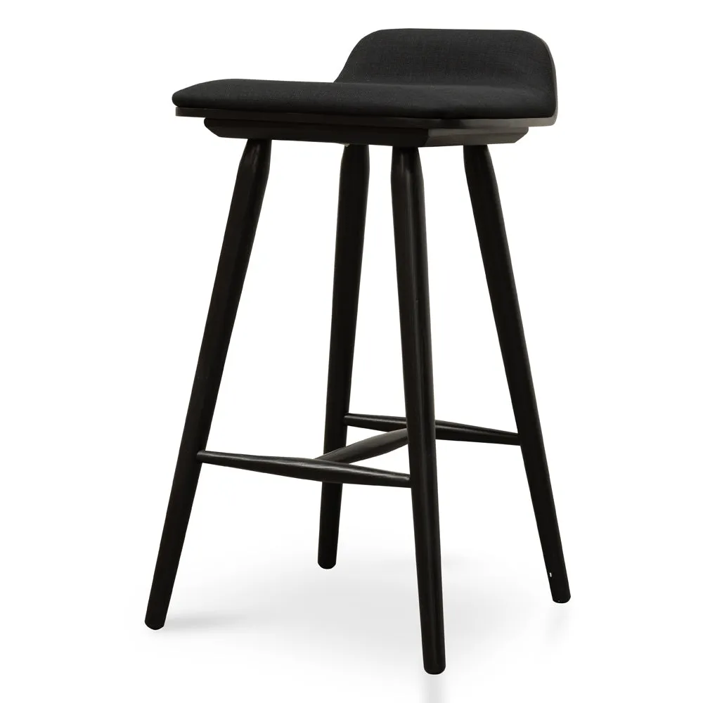 Finn 65cm Fabric Bar Stool - Black