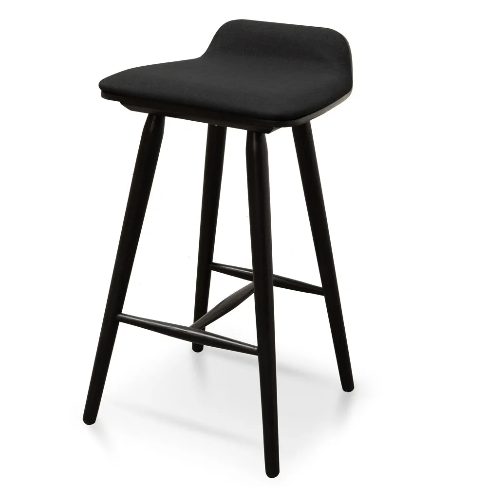 Finn 65cm Fabric Bar Stool - Black