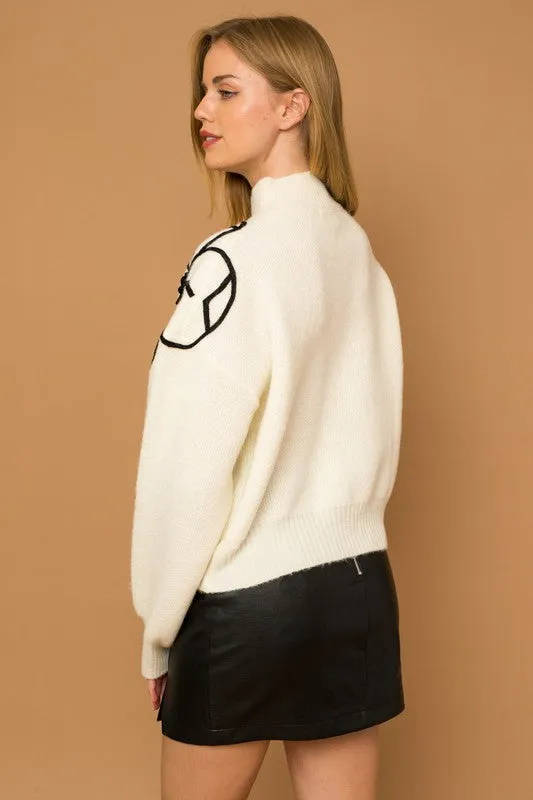 Flower Embroidery Mock Neck Sweater | 3 Colors