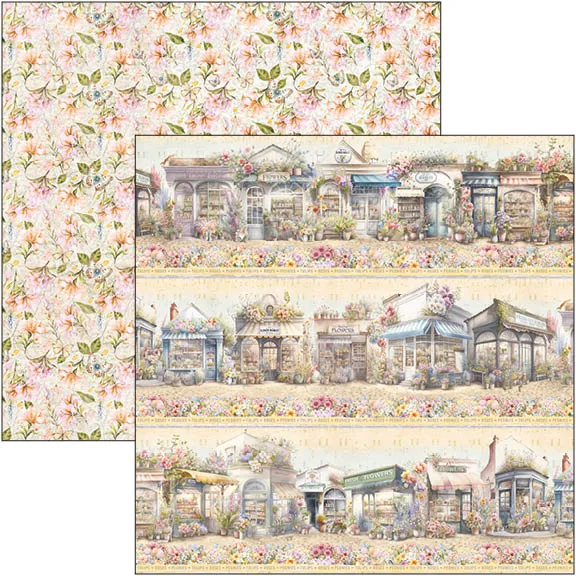 Flower Shop Patterns Pad 12"x12" 8/Pkg