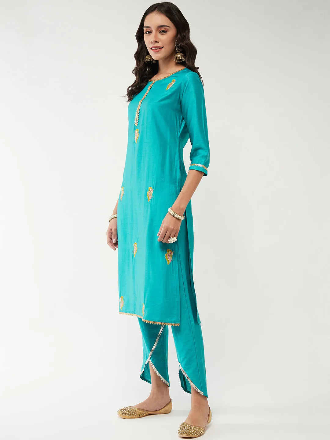 Fusion Embroidered Pastel Kurta