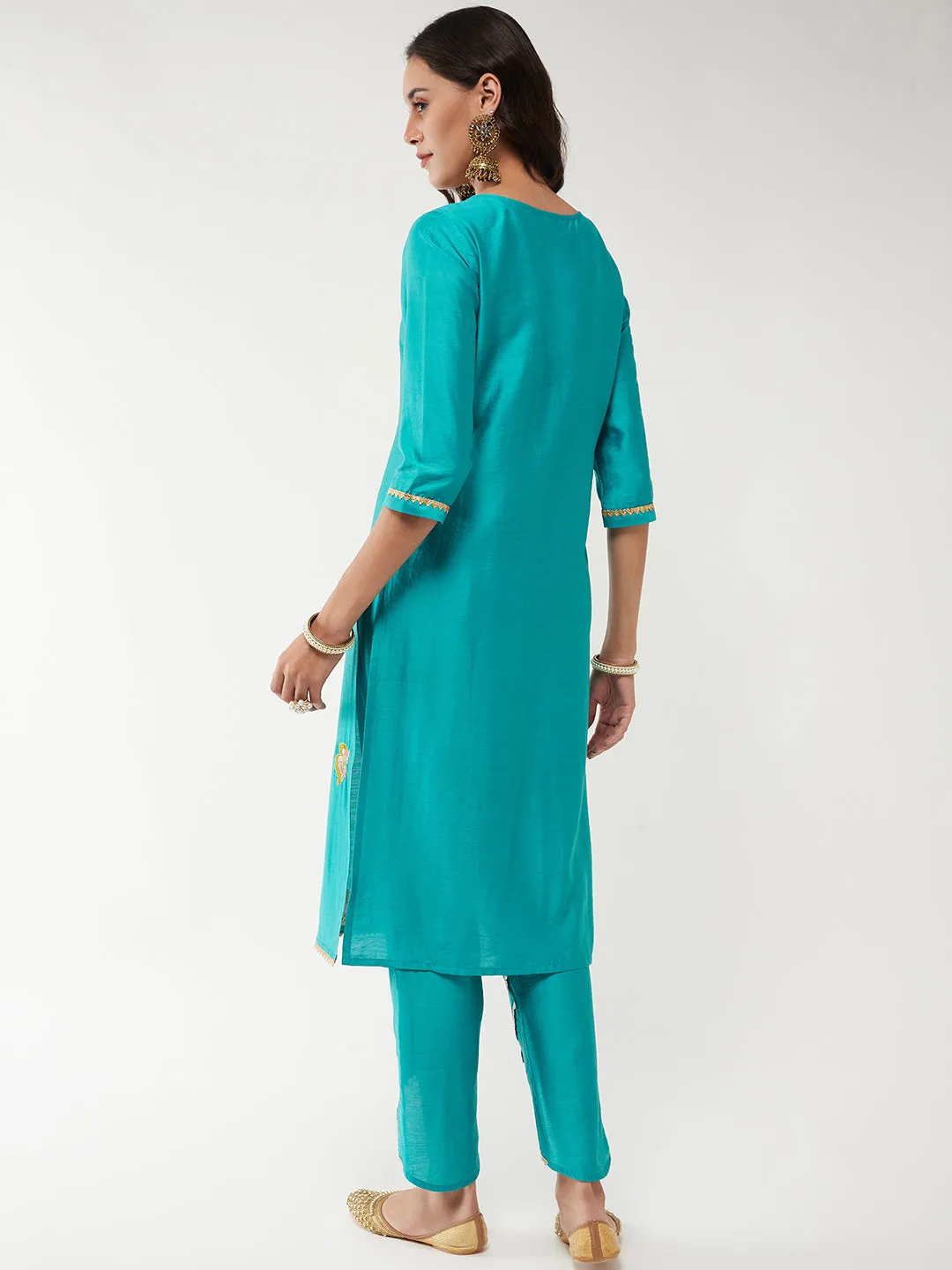 Fusion Embroidered Pastel Kurta