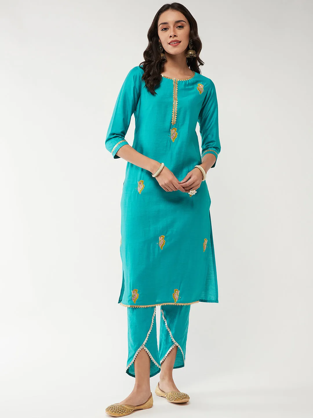 Fusion Embroidered Pastel Kurta